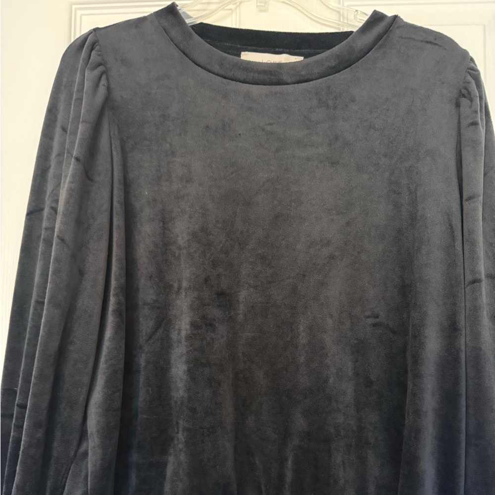 LOFT velour black top, size medium